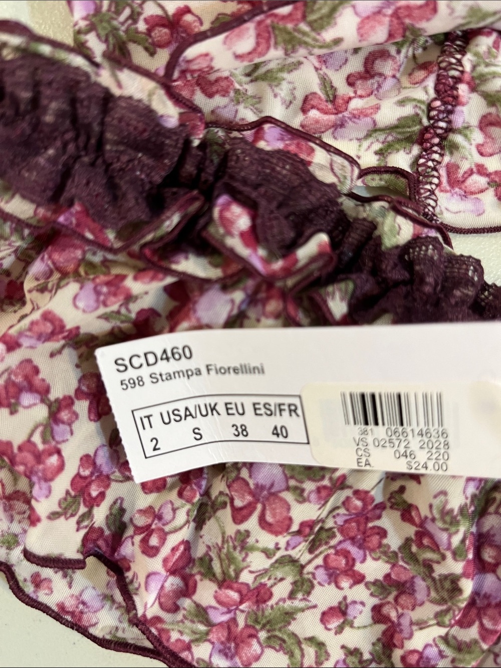 intimissimi Pink Floral Lace-Trim Chemise and Ruffled Brief Set - Picture 3 of 4